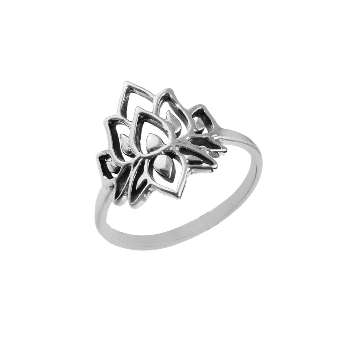 925 Silver Lotus Flower Ring - Zirak Silver