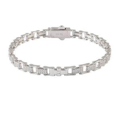 925 Silver Micro - Pavé Box Link Bracelet - Zirak Silver