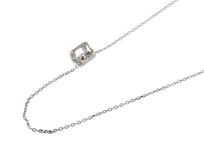 925 Silver Minimal CZ Barrel Charm Necklace - Zirak Silver