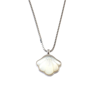 925 Silver Mother of Pearl Flower Pendant Necklace - Zirak Silver