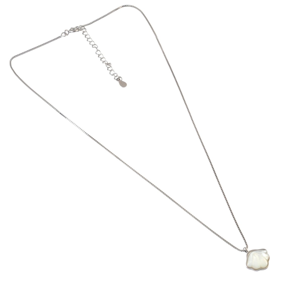 925 Silver Mother of Pearl Flower Pendant Necklace - Zirak Silver