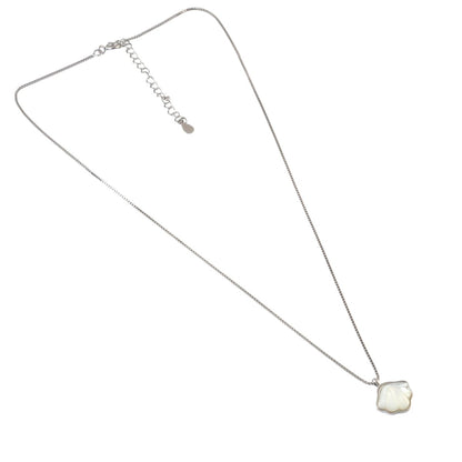 925 Silver Mother of Pearl Flower Pendant Necklace - Zirak Silver