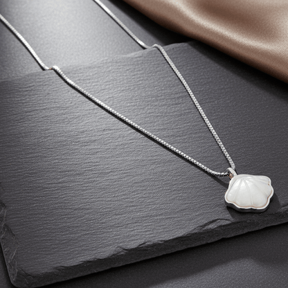925 Silver Mother of Pearl Flower Pendant Necklace - Zirak Silver