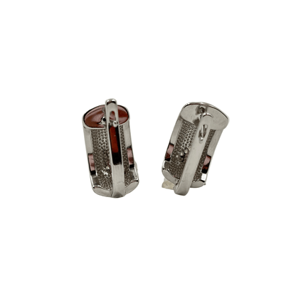 925 Silver Multicolor Enamel Huggie Earrings - Zirak Silver