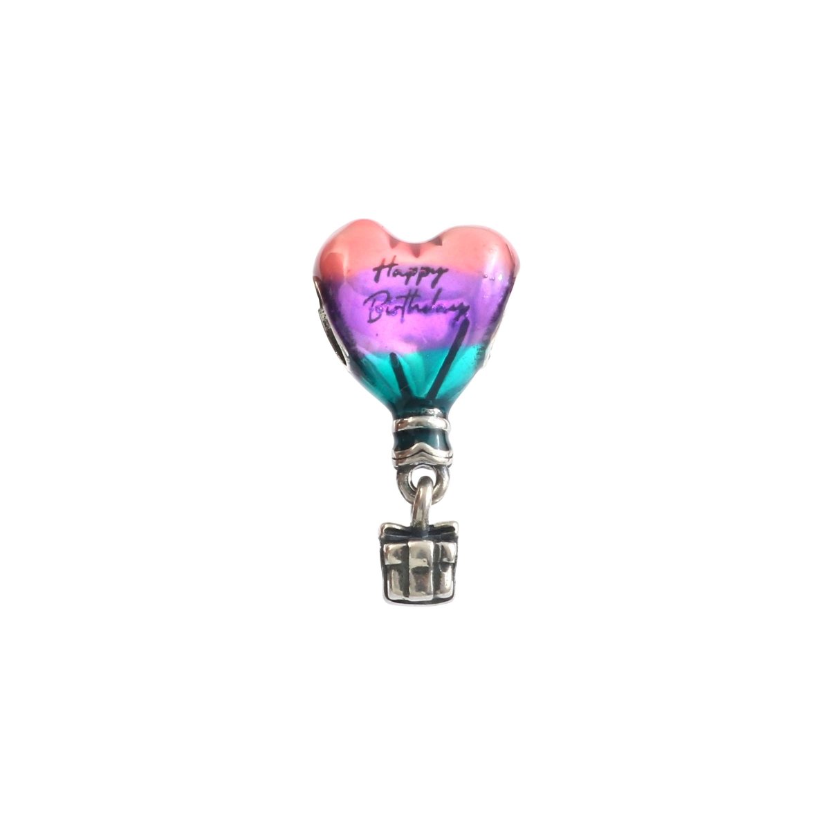 925 Silver Multicolor Hot Air Balloon Charm with Gift Drop - Zirak Silver
