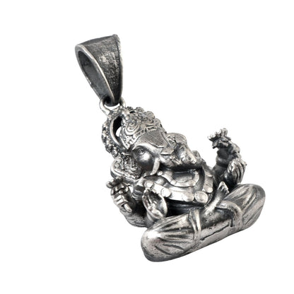 925 Silver Oxidized Lord Ganesha Pendant - Zirak Silver