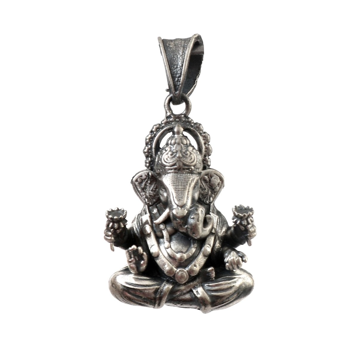925 Silver Oxidized Lord Ganesha Pendant - Zirak Silver