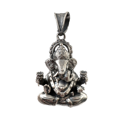 925 Silver Oxidized Lord Ganesha Pendant - Zirak Silver