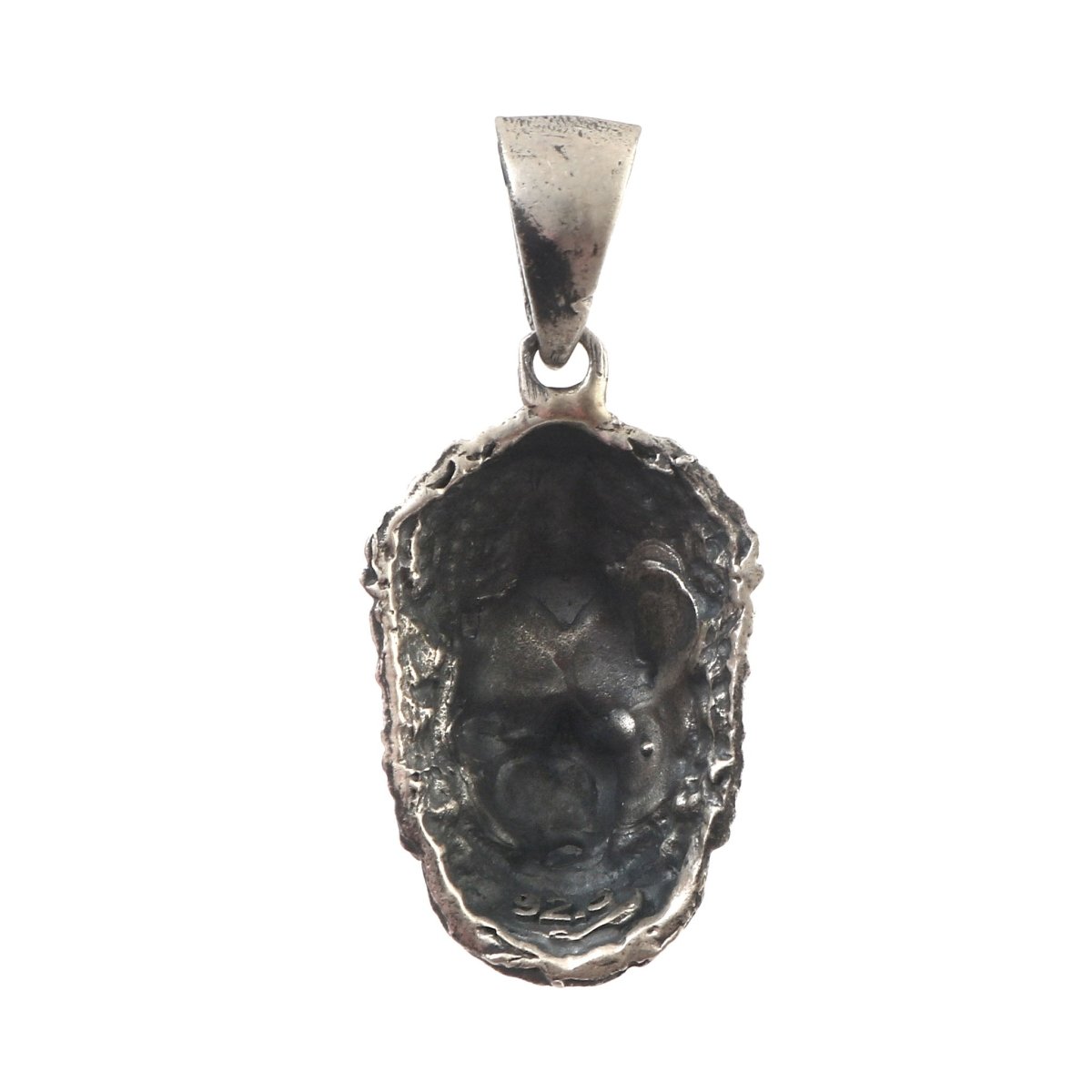 925 Silver Oxidized Lord Hanuman Face Pendant - Zirak Silver