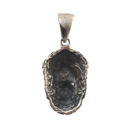 925 Silver Oxidized Lord Hanuman Face Pendant - Zirak Silver