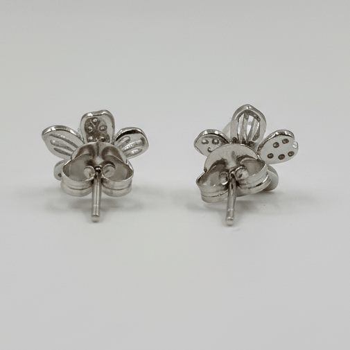 925 Silver Pearl Flower Stud Earrings - Zirak Silver