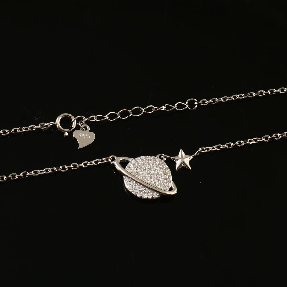 925 Silver Planet and Star Necklace - Zirak Silver