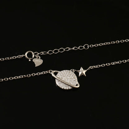 925 Silver Planet and Star Necklace - Zirak Silver