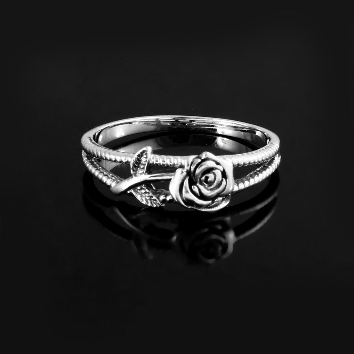 925 Silver Rose Flower Ring - Zirak Silver