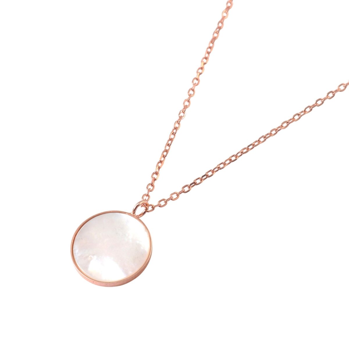 925 Silver Rose Gold Floral Cut - Out Pendant Necklace with Center Stone - Zirak Silver