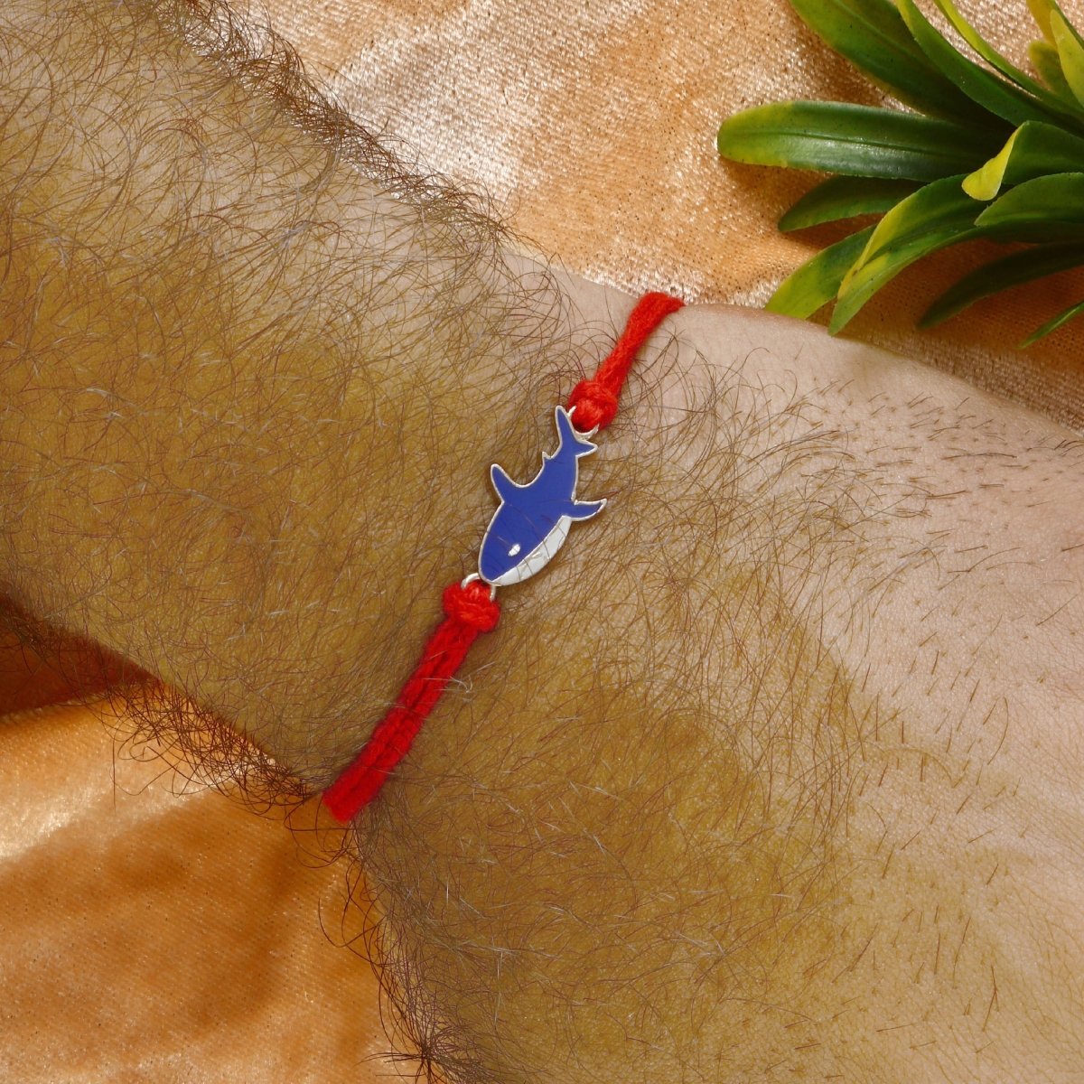 925 Silver Shark Rakhi with Red Thread – Fun Raksha bandhan Bracelet for Kids - Zirak Silver
