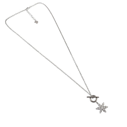 925 Silver Star Toggle Pendant Necklace with CZ Detailing - Zirak Silver