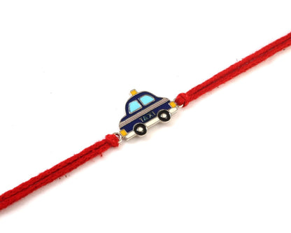 925 Silver Taxi Car Rakhi with Enamel Detailing - Zirak Silver