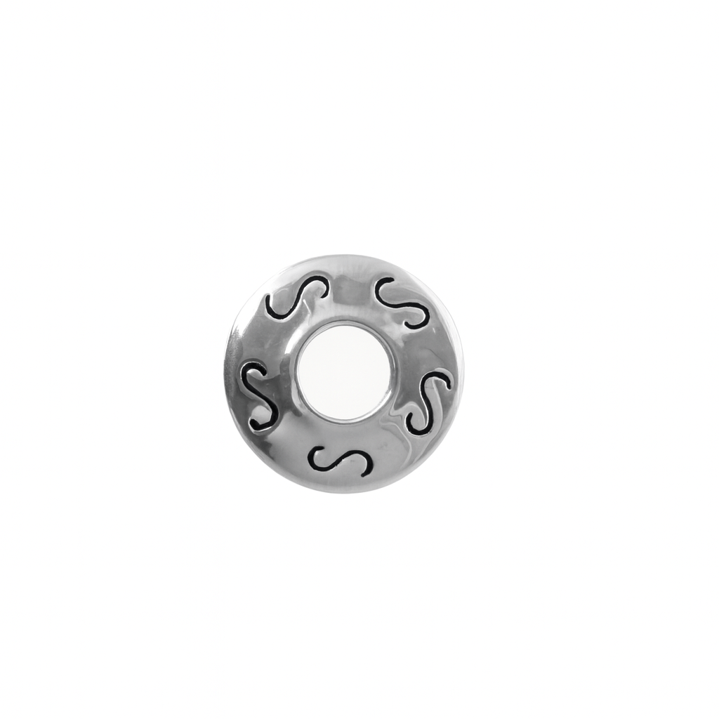 925 Silver Thread Charm with S Motif – Minimalist Barrel Bead for Bracelets or Necklaces - Zirak Silver
