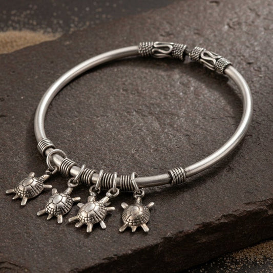 925 Silver Turtle Charm Bracelet - Zirak Silver