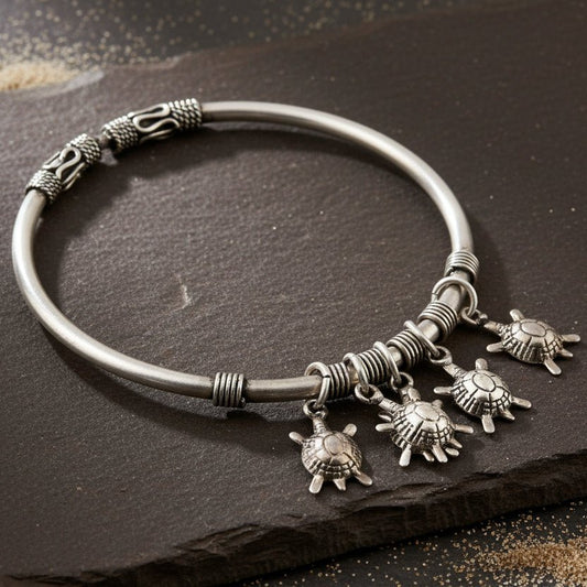 925 Silver Turtle Charm Bracelet - Zirak Silver