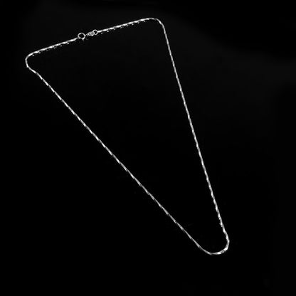 925 Silver Twisted Box Chain Necklace | Minimal Sterling Silver Chain for Pendants - Zirak Silver