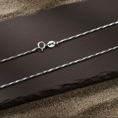 925 Silver Twisted Box Chain Necklace | Minimal Sterling Silver Chain for Pendants - Zirak Silver
