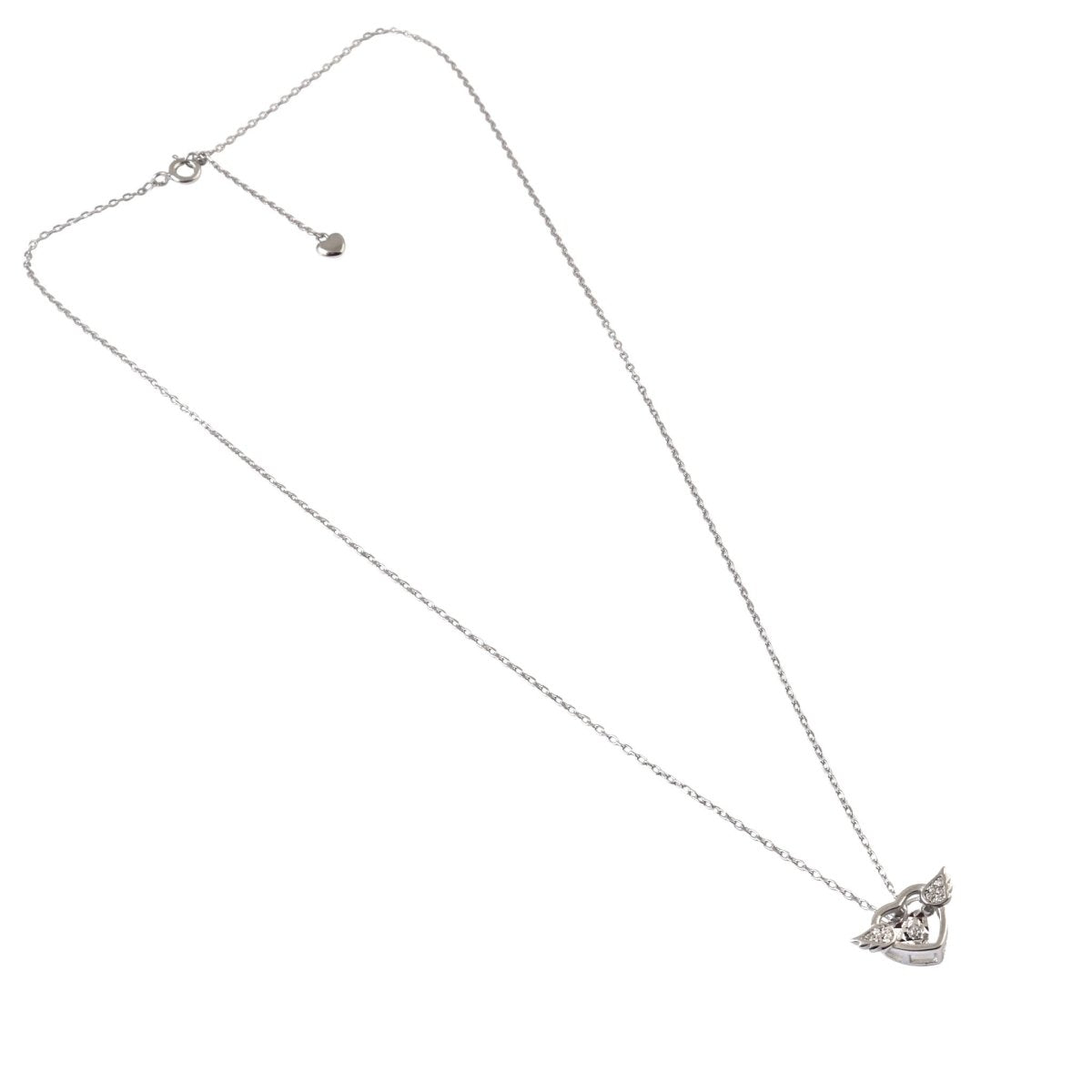 925 Silver Winged Heart Pendant Necklace with CZ Accent - Zirak Silver