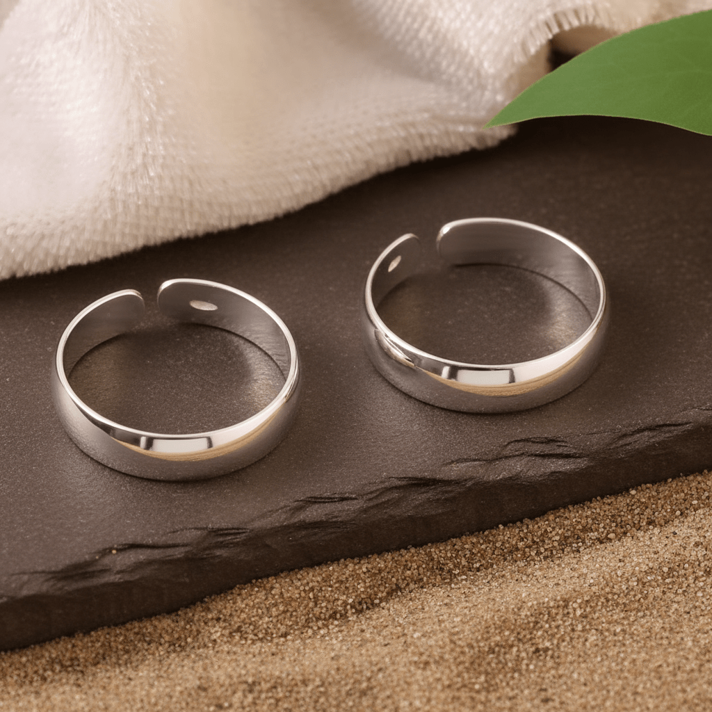 925 Sterling Silver Adjustable Plain Toe Rings – Minimalist Unisex Everyday Jewelry - Zirak Silver