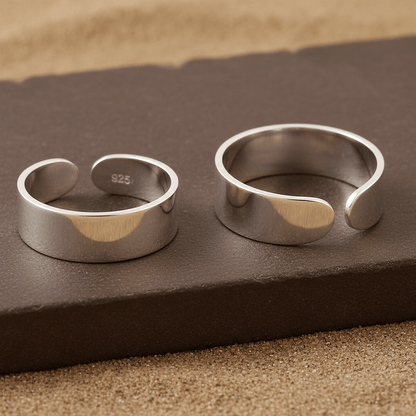 925 Sterling Silver Adjustable Plain Wide Band Toe Ring – Minimalist Unisex Jewelry - Zirak Silver