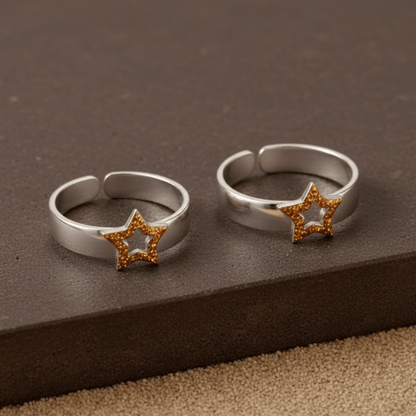 925 Sterling Silver Adjustable Star Toe Ring – Cute Open Band Foot Jewelry - Zirak Silver