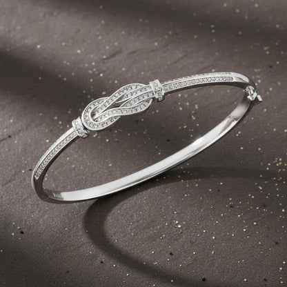 925 Sterling Silver CZ Infinity Knot Bracelet for Women - Zirak Silver