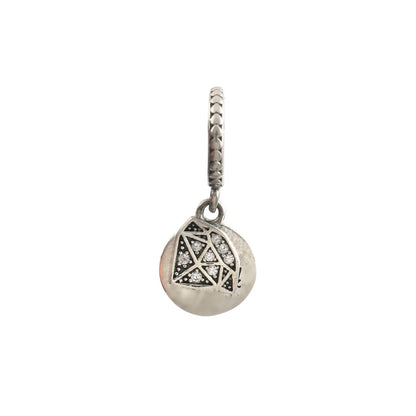 925 Sterling Silver Diamond & “You’re My Rock” Charm – Symbolic Love Bead for Charm Bracelets - Zirak Silver