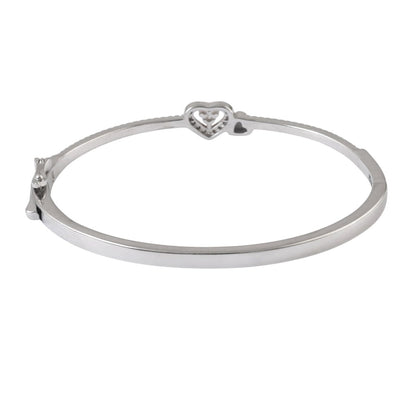 925 Sterling Silver Heart CZ Bracelet with Rose Gold Accent - Zirak Silver