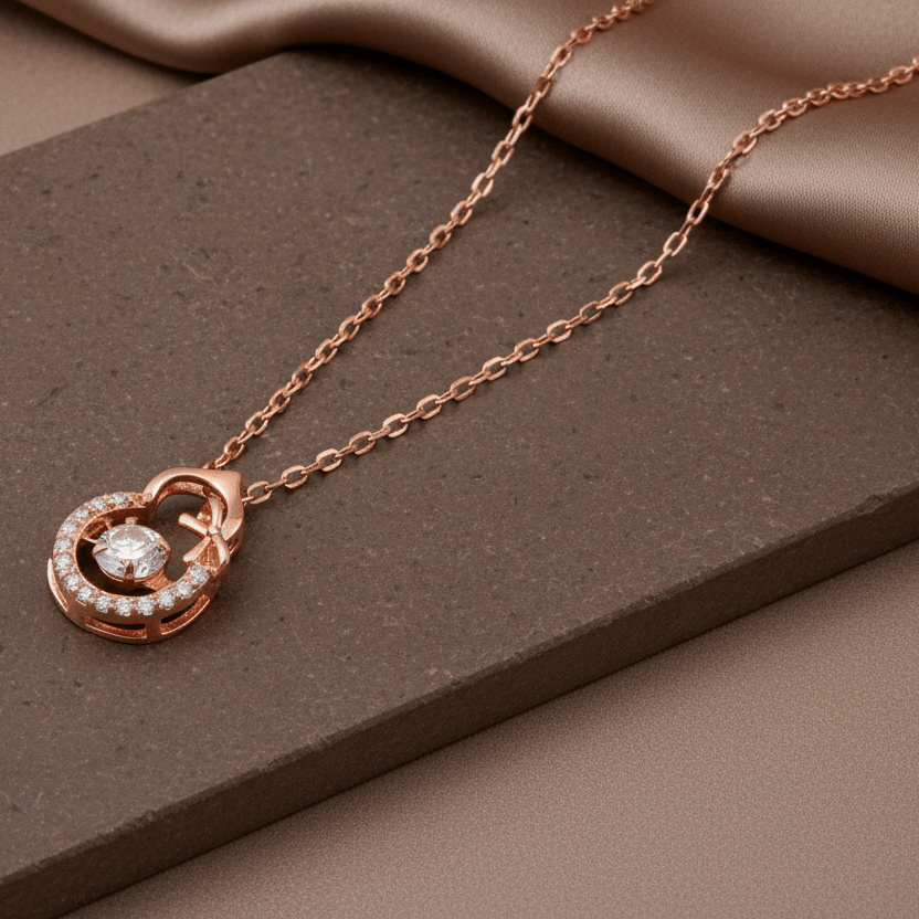 925 Sterling Silver Heart Pendant Necklace with Cubic Zirconia | Elegant Everyday Necklace - Zirak Silver