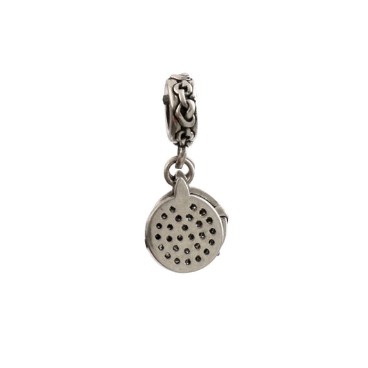 925 Sterling Silver Interlocking Circle Dangle Charm with CZ Pavé - Zirak Silver