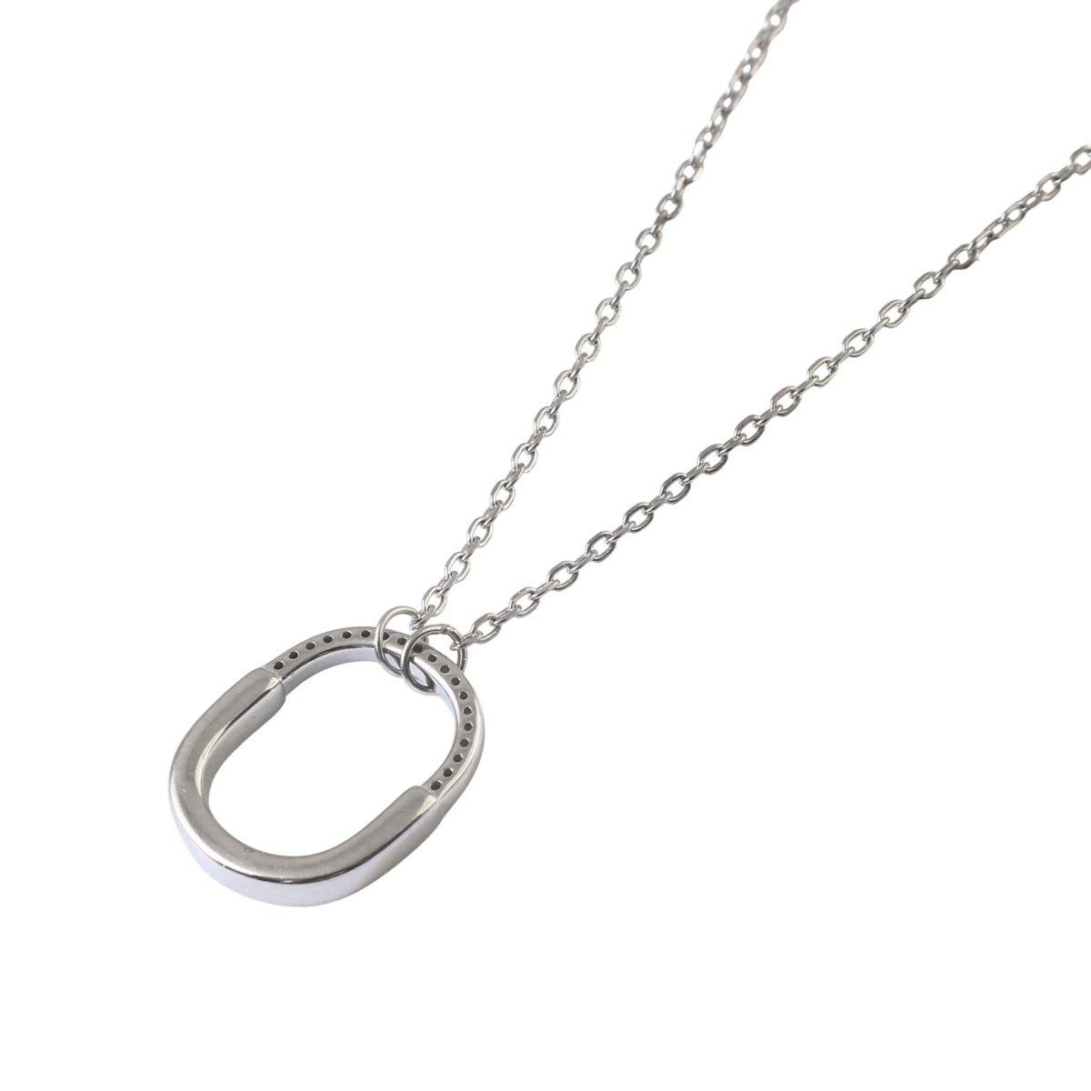 925 Sterling Silver Interlocking Rings Pendant Necklace - Zirak Silver