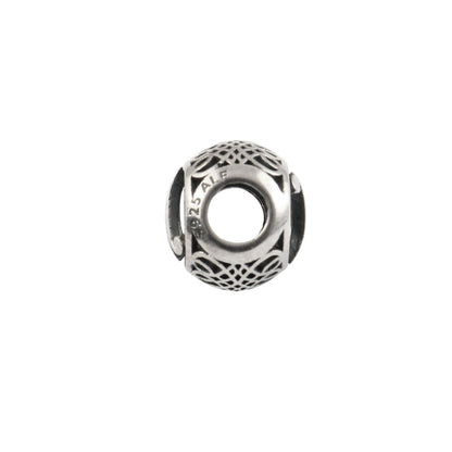 925 Sterling Silver Letter V Charm Bead with CZ Accent - Zirak Silver