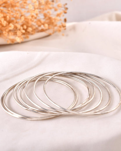 925 Sterling Silver Minimalist Bangle Set – Classic Stackable Bangles - Zirak Silver