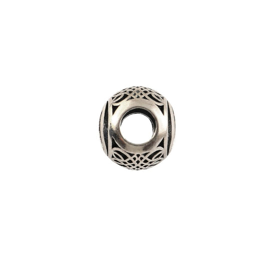925 Sterling Silver Openwork CZ Barrel Charm Bead - Zirak Silver