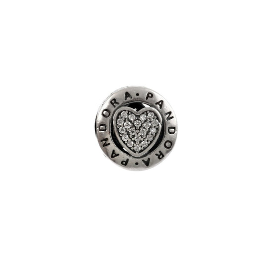 925 Sterling Silver Pandora Heart Charm with Pavé Zircon & Heart Cutouts - Zirak Silver