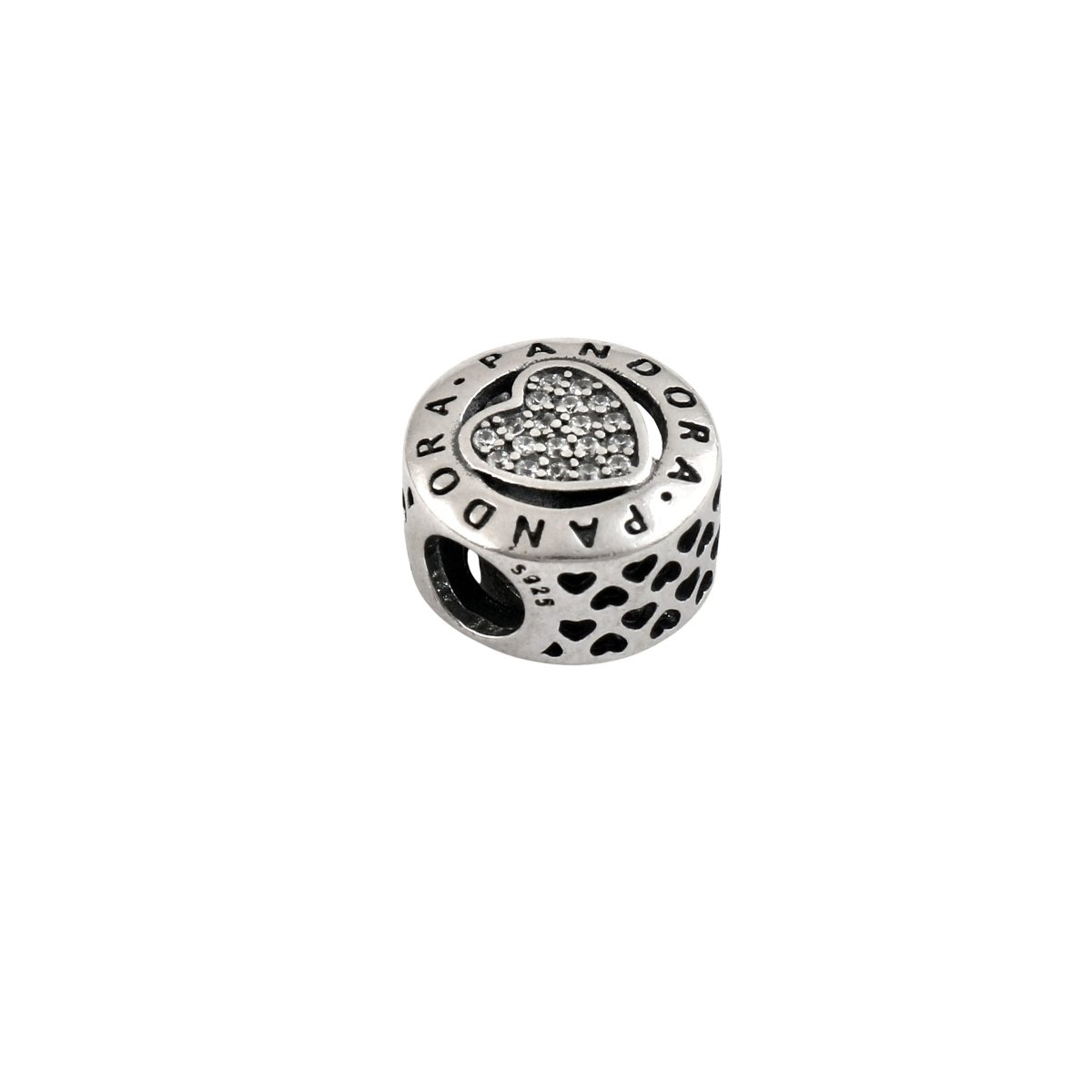 925 Sterling Silver Pandora Heart Charm with Pavé Zircon & Heart Cutouts - Zirak Silver