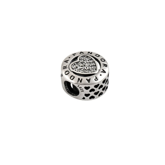 925 Sterling Silver Pandora Heart Charm with Pavé Zircon & Heart Cutouts - Zirak Silver