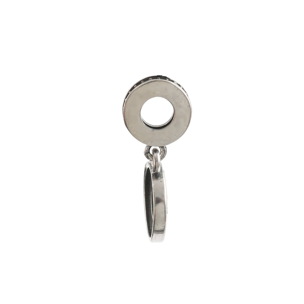 925 Sterling Silver Pandora Heart Circle Charm with Pavé CZ - Zirak Silver