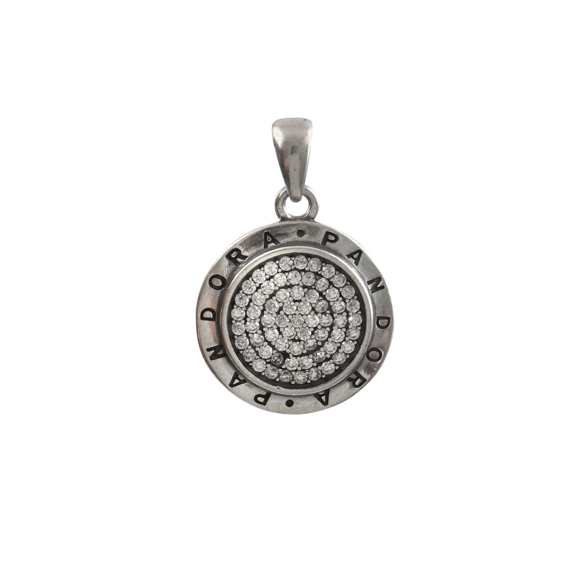 925 Sterling Silver Pandora Style Pavé Circle Pendant Charm - Zirak Silver