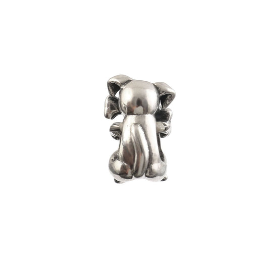 925 Sterling Silver Puppy Charm with Heart Stone – Cute Dog Bead for Charm Bracelet - Zirak Silver