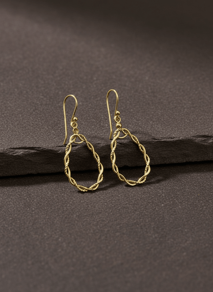 925 Sterling Silver Twisted Teardrop Earrings - Zirak Silver
