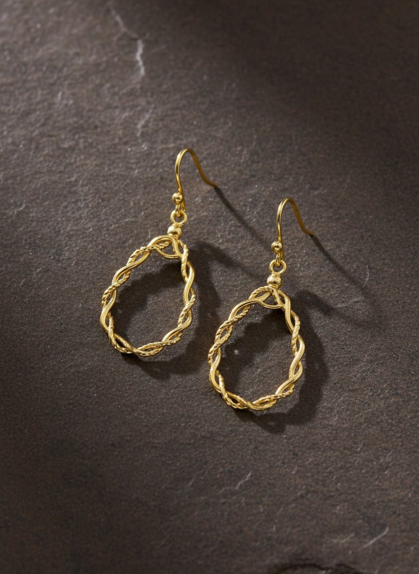 925 Sterling Silver Twisted Teardrop Earrings - Zirak Silver