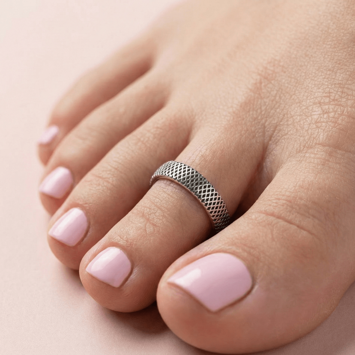 925 Textured Silver Toe Ring - Zirak Silver