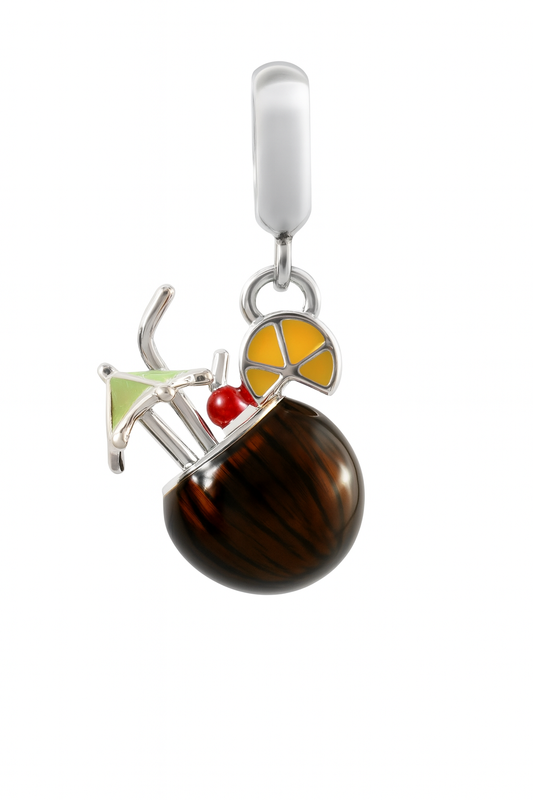 Tropical Cocktail & Exotic Drink 925 Sterling Silver Charms – Summer Jewelry for Bracelets